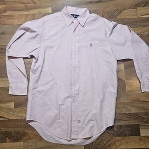 Ralph Lauren Men’s  16-33 Long Sleeve Button Down Pony Logo 100% Cotton Shirt